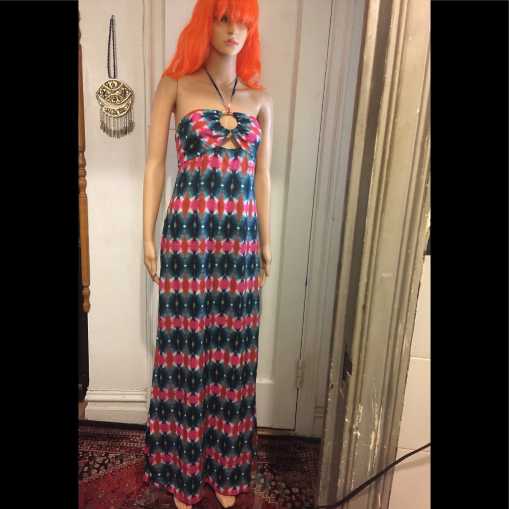 NWOT Milly Geometric Watercolor Print Maxi Dress